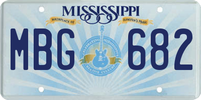 MS license plate MBG682