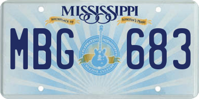 MS license plate MBG683