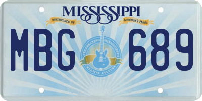 MS license plate MBG689