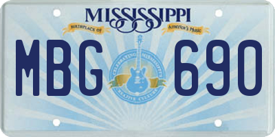 MS license plate MBG690
