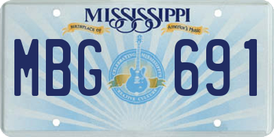 MS license plate MBG691