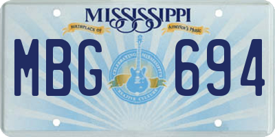 MS license plate MBG694