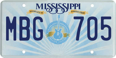 MS license plate MBG705