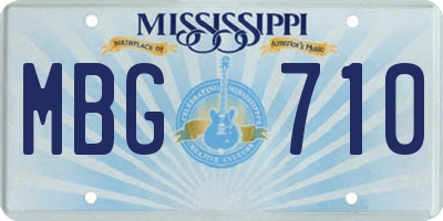 MS license plate MBG710