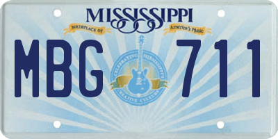MS license plate MBG711