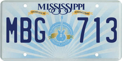MS license plate MBG713
