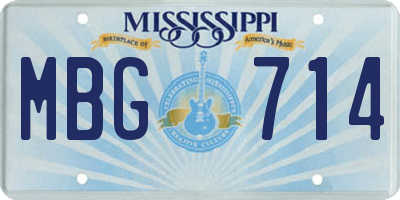 MS license plate MBG714