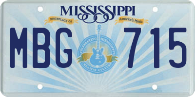 MS license plate MBG715