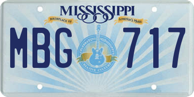 MS license plate MBG717