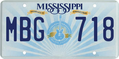 MS license plate MBG718