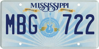 MS license plate MBG722