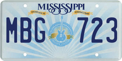 MS license plate MBG723
