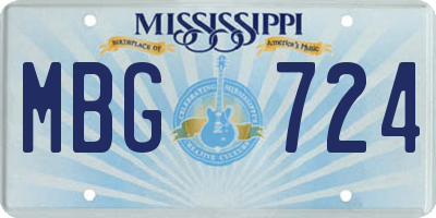 MS license plate MBG724