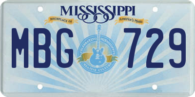 MS license plate MBG729