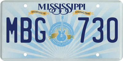 MS license plate MBG730