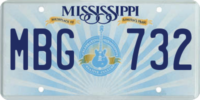 MS license plate MBG732