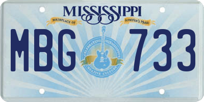 MS license plate MBG733