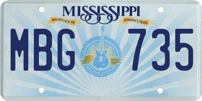 MS license plate MBG735