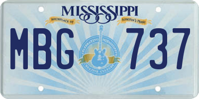 MS license plate MBG737