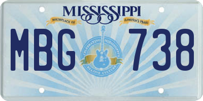 MS license plate MBG738