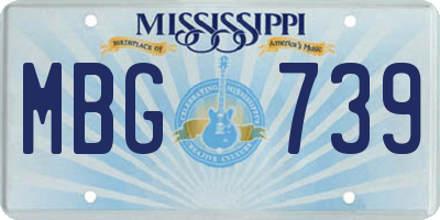 MS license plate MBG739