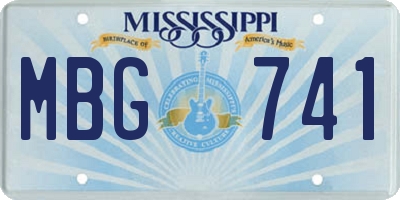 MS license plate MBG741