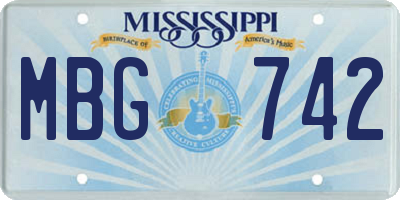 MS license plate MBG742