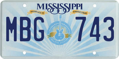 MS license plate MBG743