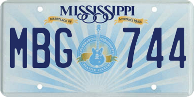MS license plate MBG744