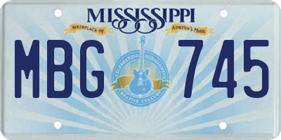 MS license plate MBG745