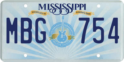 MS license plate MBG754