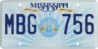 MS license plate MBG756