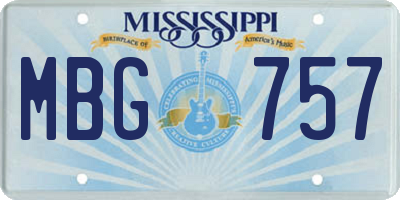 MS license plate MBG757