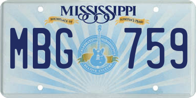 MS license plate MBG759