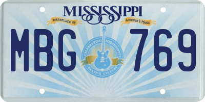 MS license plate MBG769