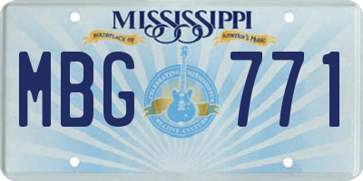MS license plate MBG771