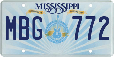 MS license plate MBG772