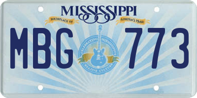 MS license plate MBG773