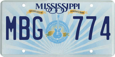 MS license plate MBG774