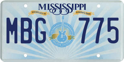 MS license plate MBG775