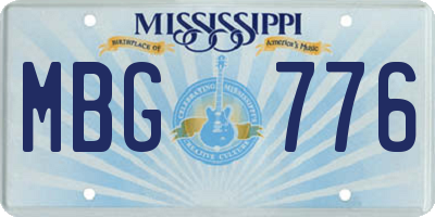 MS license plate MBG776