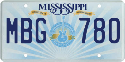 MS license plate MBG780