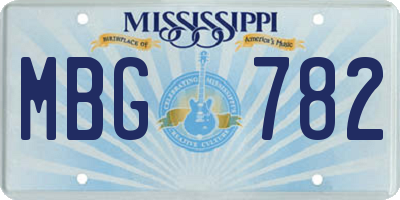 MS license plate MBG782