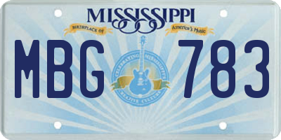 MS license plate MBG783