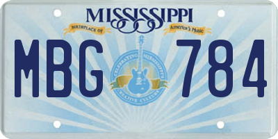 MS license plate MBG784