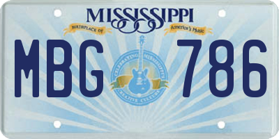 MS license plate MBG786