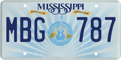 MS license plate MBG787