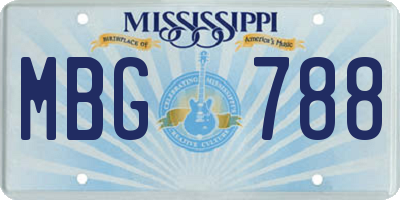 MS license plate MBG788