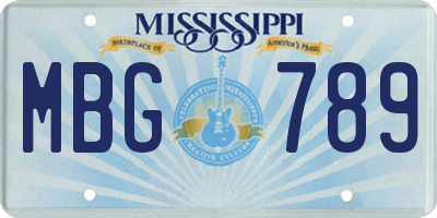 MS license plate MBG789