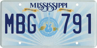 MS license plate MBG791
